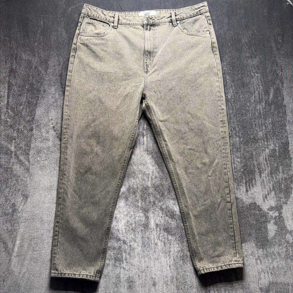 Refuge Denim Mom Jeans Juniors 15 Gray Charcoal Wash High Rise Relaxed Denim